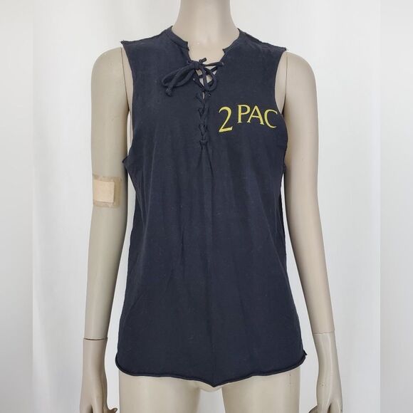 Custom Tupac Sleeveless Top with Rose "Don't ask me why, Ask me how" - Picture 2 of 8